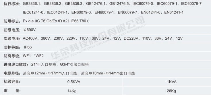 BAB系列防爆變壓器（IIC、tD）3